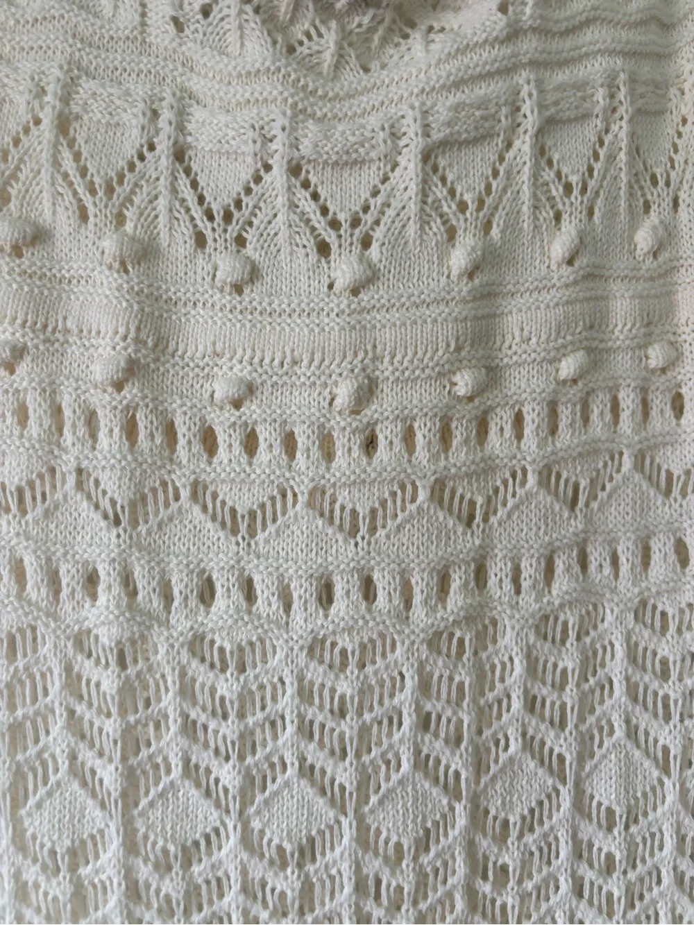 Zara Cream Crochet Maxi Dress with V-Neck Straps - Picture 7 of 8